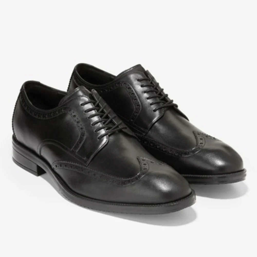 Cole Haan Men's Modern Essentials Wingtip Oxford Shoes Black Size 10